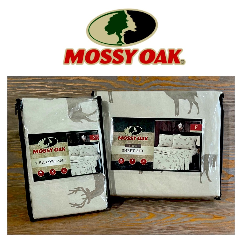 CLASSY! 🦌Mossy Oak🦌 Buck/Deer Sheet Set w/Extra Set of Pillowcases